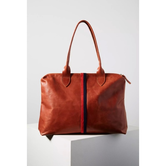 Clare V. Racer Zip-Top Tote Bag in Camel Tan - Picture 16 of 16